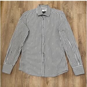 Versace Collection Trend Men's Stripe Button Down Dress Shirt Size 38‎